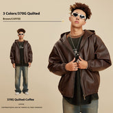 Heavy American Retro Fashion Brand Leather Coat